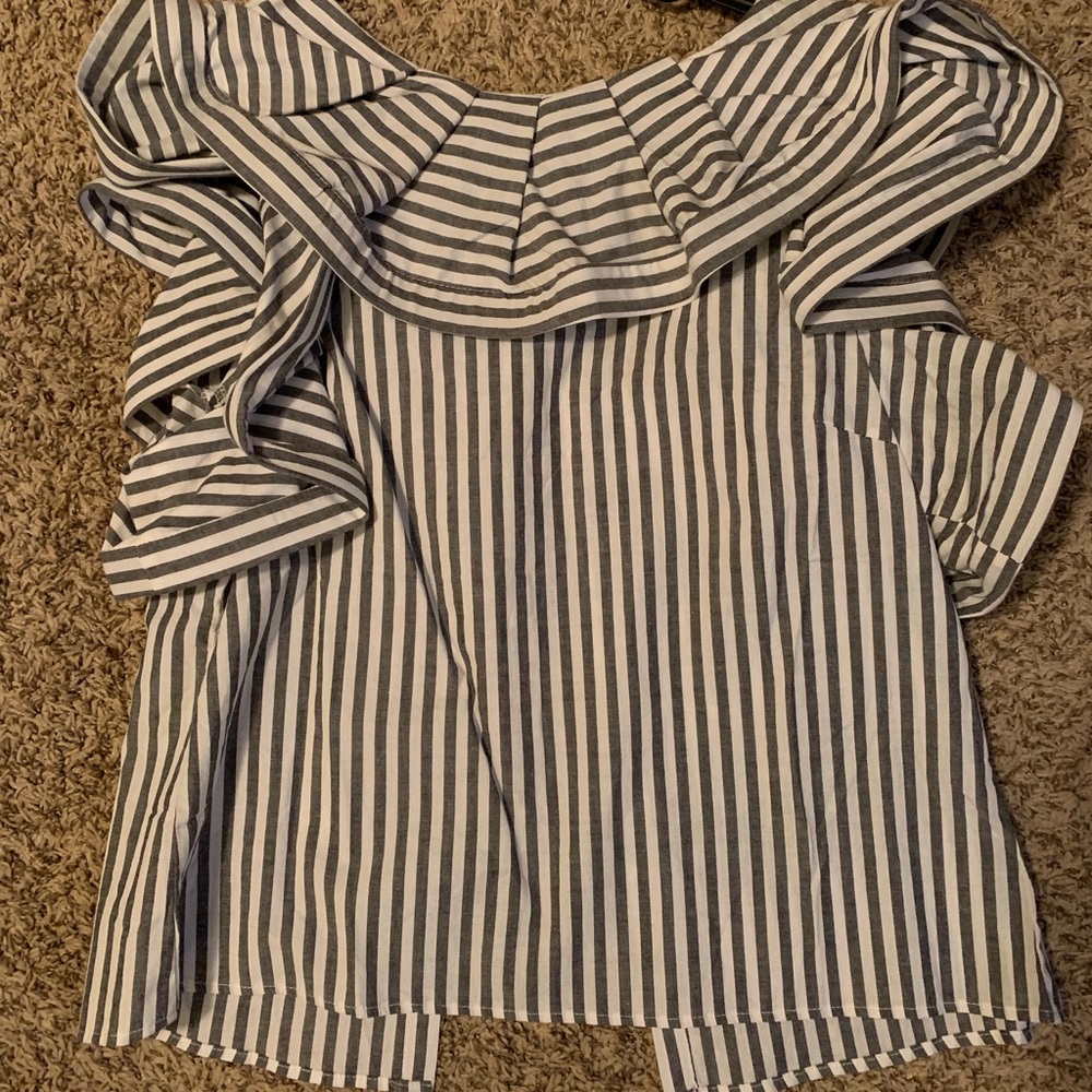 Stripe Ruffle Blouse